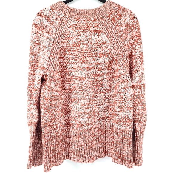 Universal Thread Boho Relax Crosshatch Burnt Orange Henley Pullover Sweater M - Picture 7 of 10